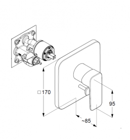 Душевая система скрытого монтажа Kludi Pure&Style с верхним и ручным душем хром 406300575