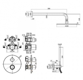 Душова система прихованого монтажу PAFFONI LEVEL KIT LIQ018 CR колір хром