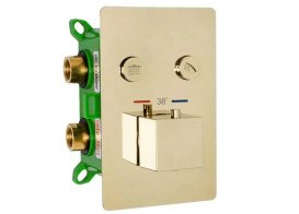 Душевая система скрытого монтажа Rea Davis с термостатом золото REA-P6324