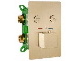 Душова система прихованого монтажу Rea Davis із термостатом матове золото REA-P6358