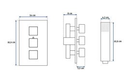 Душова система прихованого монтажу Rea Brito з термостатом хром REA-P0801KPL-D
