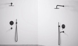 Душевая система скрытого монтажа Rea Lungo со смесителем черный REA-P4112