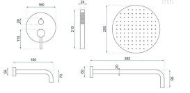 Душевая система скрытого монтажа Rea Lungo со смесителем белый матовый REA-P6611