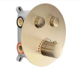 Душова система прихованого монтажу Rea Lungo з термостатом матове золото REA-P8551