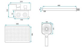 Душова система прихованого монтажу Rea Moby із змішувачем чорний REA-P2402