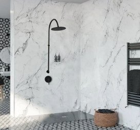 Душова система прихованого монтажу Rea Lugano із змішувачем чорний REA-P9301