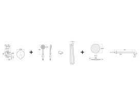 Душова система прихованого монтажу Roca Cala чорний матовий A5D186ENB0