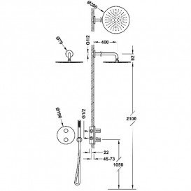 Душевая система скрытого монтажа Tres Therm-Box с термостатом матовый белый 26225004BM