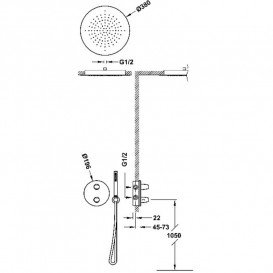 Душевая система скрытого монтажа Tres Therm-Box с термостатом сталь 28125005AC