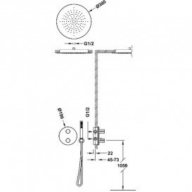 Душова система прихованого монтажу Tres Therm-Box із термостатом чорна бронза 26225005KMB