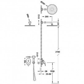 Душевая система скрытого монтажа Tres Base со смесителем хром 21599002