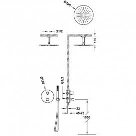 Душова система прихованого монтажу Tres Therm-Box із термостатом матовий чорний 28125003NM