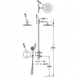 Душевая система скрытого монтажа Tres Therm-Box с термостатом хром 20425004