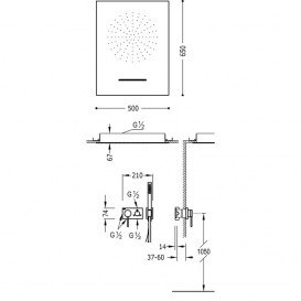 Душова система прихованого монтажу Tres 3V чорний матовий 21027303NM