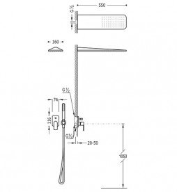 Душова система прихованого монтажу Tres Loft colors чорний матовий 20018005NM