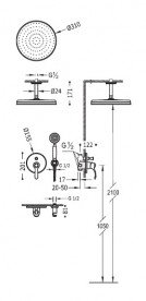 Душова система прихованого монтажу Tres Tres-Clasic з одноважільним змішувачем хром 24218004