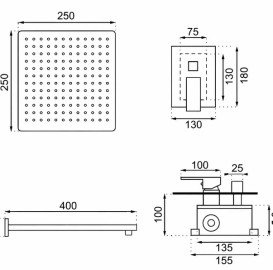 Душева система прихованого монтажу VBI Loreno зі змішувачем хром VBI-050209CH