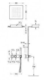 Душова система Tres Block System colors термостатична чорний матовий 20725204NM