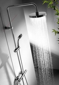 Душевая система Tres Flat-Tres с термостатом верхним и ручным душем хром 20438701