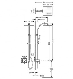 Душова система Tres Mono-Term з верхнім і ручним душем хром 20117704