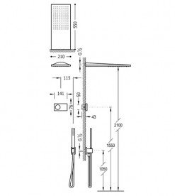 Душова система Tres Shower Technology електронна з термостатом білий матовий 09286551BM