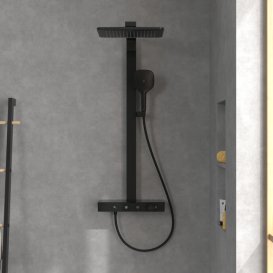 Душева система Villeroy & Boch Infinity Showers із термостатом чорний матовий TVS110004000K5