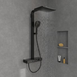 Душева система Villeroy & Boch Infinity Showers із термостатом чорний матовий TVS110004000K5