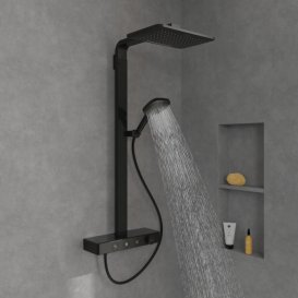 Душева система Villeroy & Boch Infinity Showers із термостатом чорний матовий TVS110004000K5