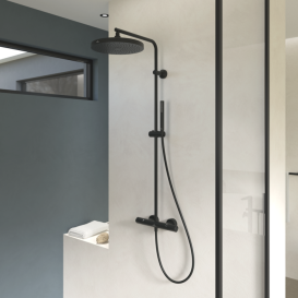 Душева система Villeroy & Boch Universal Showers із термостатом матовий чорний TVS000031000K5