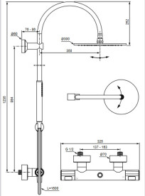 Душева система Villeroy & Boch Universal Showers з термостатом хром TVS00003300061