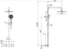 Душевая система Villeroy & Boch Verve Showers с термостатом матовый черный TVS109005000K5
