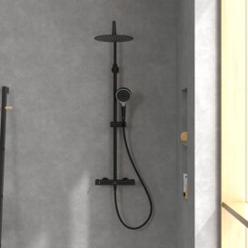 Душевая система Villeroy & Boch Verve Showers с термостатом матовый черный TVS109005000K5