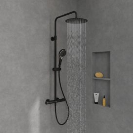 Душевая система Villeroy & Boch Verve Showers с термостатом матовый черный TVS109005000K5