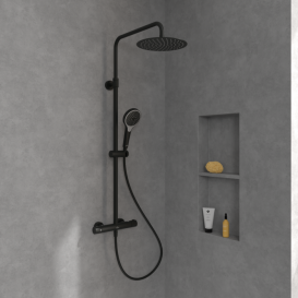 Душевая система Villeroy & Boch Verve Showers с термостатом матовый черный TVS109005000K5