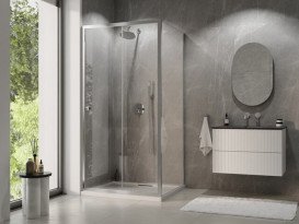 Душевая стенка боковая Besco Duo Slide 80х195 см глянцевый хром/прозрачное стекло PDS-80