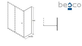 Душевая стенка боковая Besco Duo Slide 80х195 см черный матовый/прозрачное стекло PDSB-80