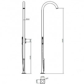 Душова стійка AMA Cometa Out вулична з ручним душем нержавіюча сталь полірований CM4700L