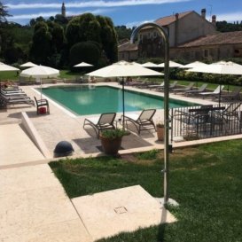 Душова колона Ama Cometa вулична з двома змішувачами і виливом нержавіюча сталь CM4600L