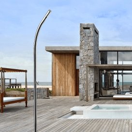 Душова стійка AMA Hera вулична одновентильна зі змішувачем нержавіюча сталь полірований ER1020L