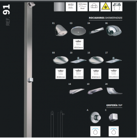 Душевая стойка AQA уличная одновентильная с верхним душем нержавеющая сталь серый 91A1