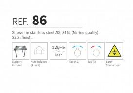 Душова стійка AQA вулична одновентильна з верхнім душем нержавіюча сталь сірий 86A20