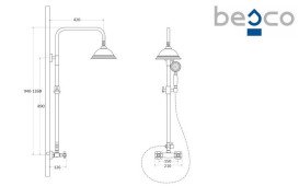 Душевая стойка Besco Retro со смесителем хром BP-R-CH