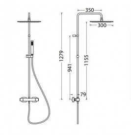 Душова стійка для душа Eurorama Wellness з термостатом хром 612070Q