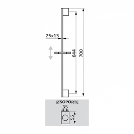 Душова стійка для душа GRB Hidromasaje Kvadrat 70 см хром 05030008