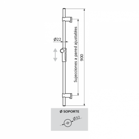 Душова стійка стійка стойка стойка стойка  для душа GRB Hidromasaje City 90 см хром 05030009