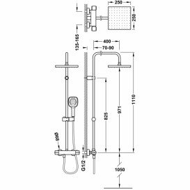 Душова стійка для душу Tres Flat-Tres з термостатом хром 20438708