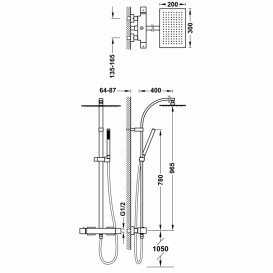 Душевая стойка для душа Tres с термостатом хром 00739504