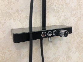 Душова стійка для душа Vema Wellness з термостатом чорний матовий V08232F0202