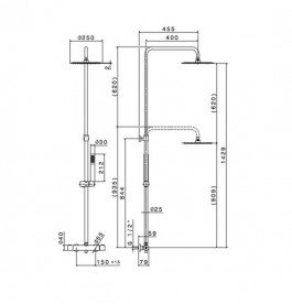 Душевая стойка для душа Vema Wellness с термостатом черный матовый V08230F0202