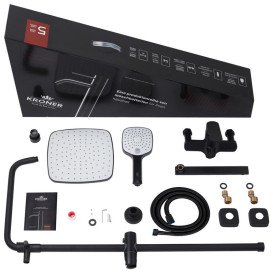 Душова стійка для ванни Kroner KRP Armada-SCH067 із змішувачем чорний CV031704